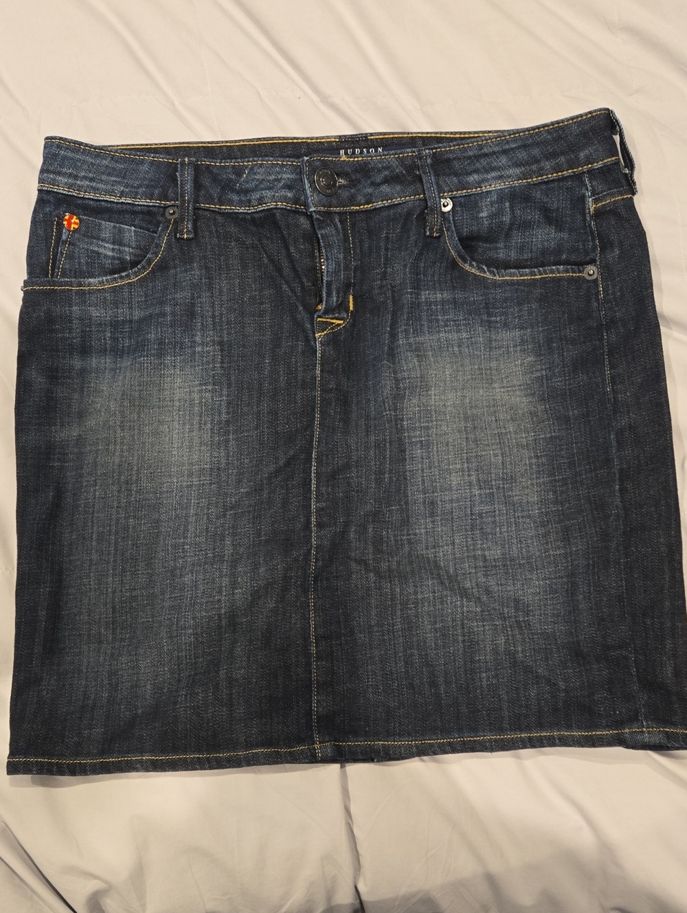 Hudson dark wash Skirt with subtle fade